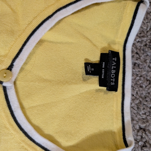 Yellow Cardigan with Black Trim - Picture 4 of 4